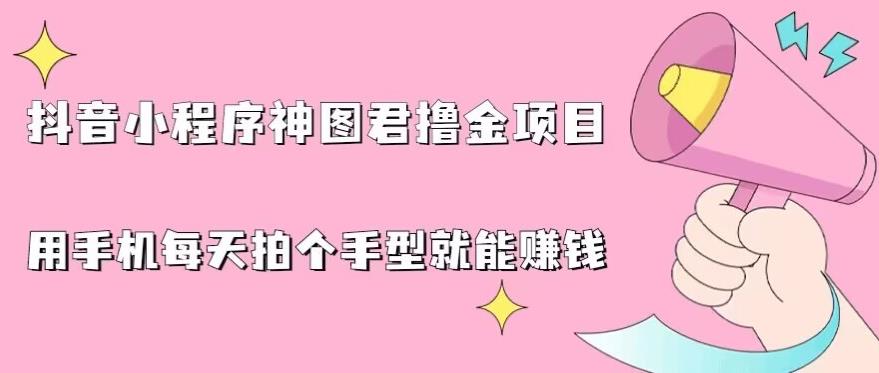 抖音小程序神图君撸金项目，用手机每天拍个手型挂载一下小程序就能赚钱【揭秘】-<a href=
