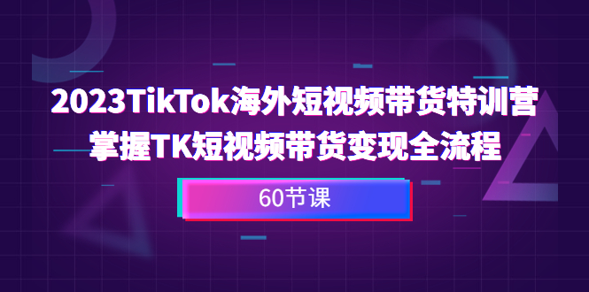 （6890期）2023-TikTok海外短视频带货特训营，掌握TK短视频带货变现全流程（60节课）-<a href=