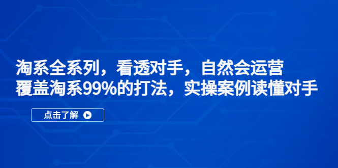 （5233期）淘系全系列，看透对手，自然会运营，覆盖淘系99%·打法，实操案例读懂对手-<a href=