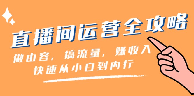 直播间运营全攻略：做由容，搞流量，赚收入一快速从小白到内行（46节课）-<a href=