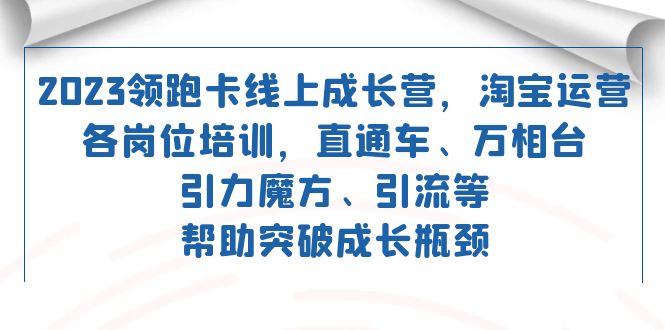 （7462期）2023领跑·卡 线上成长营 淘宝运营各岗位培训 直通车 万相台 引力魔方 引流-<a href=
