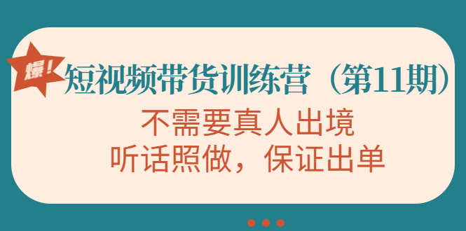 （4015期）短视频带货训练营（第11期），不需要真人出境，听话照做，保证出单-<a href=
