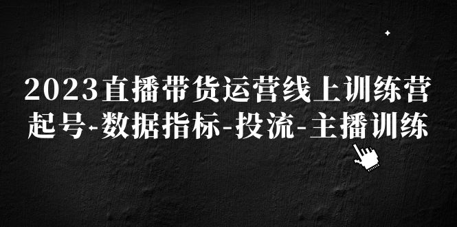 （5122期）2023直播带货运营线上训练营，起号-数据指标-投流-主播训练-<a href=