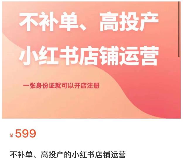 不补单、高投产的小红书店铺运营，一张身份证就可以开店注册-<a href=