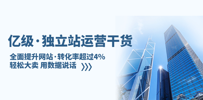 （5279期）亿级·独立站运营干货：全面提升网站·转化率超过4%，轻松大卖 用数据说话-<a href=