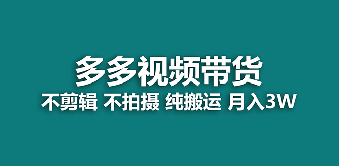 （7512期）【蓝海项目】多多视频带货，纯搬运一个月搞了5w佣金，小白也能操作【揭秘】-<a href=