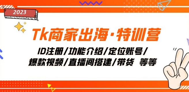 Tk商家出海·特训营：ID注册/功能介绍/定位账号/爆款视频/直播间搭建/带货-<a href=