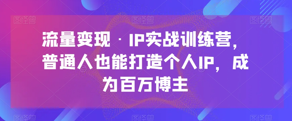 流量变现·IP实战训练营，普通人也能打造个人IP，成为百万博主-<a href=