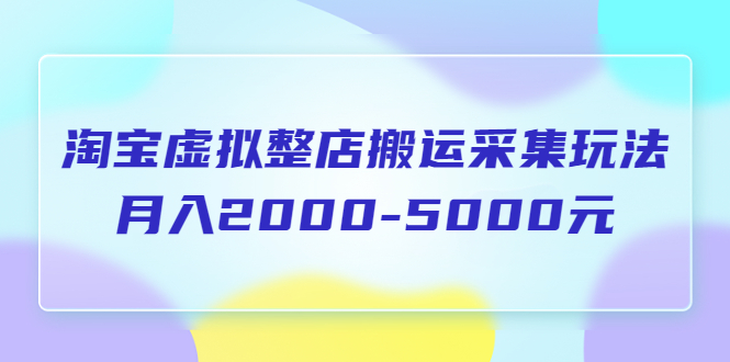 （5931期）淘宝虚拟整店搬运采集玩法分享课：月入2000-5000元（5节课）-<a href=