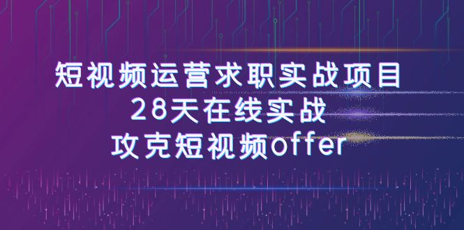 短视频运-营求职实战项目，28天在线实战，攻克短视频offer（46节课）-<a href=