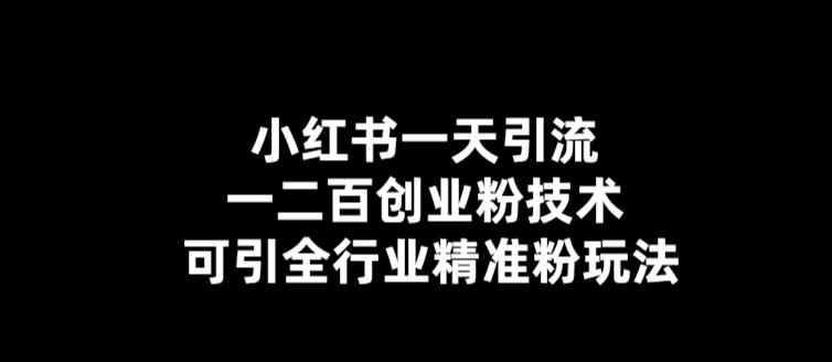 （5819期）【引流必备】小红书一天引流一二百创业粉技术，可引全行业精准粉玩法-<a href=