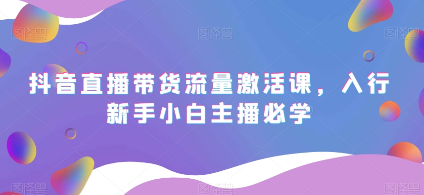 抖音直播带货流量激活课，入行新手小白主播必学-<a href=