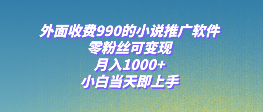（8016期）小说推广软件，零粉丝可变现，月入1000+，小白当天即上手【附189G素材】-<a href=