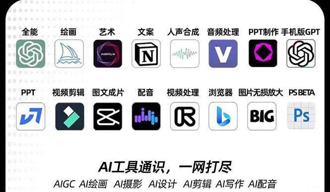 AIGC-全能特训营第3期：一次掌握14大主流AI工具，A1工具通识，一网打尽-<a href=