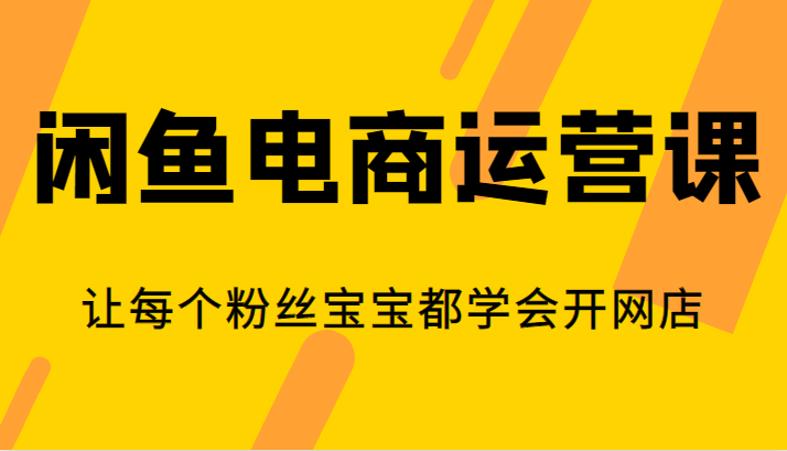 闲鱼电商运营课，让每个粉丝宝宝都学会开网店-<a href=