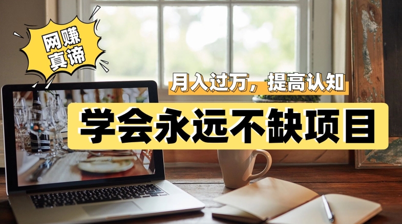 网赚真谛，学会就可以永远不缺项目，轻松月入过万，提高小白认知！-<a href=