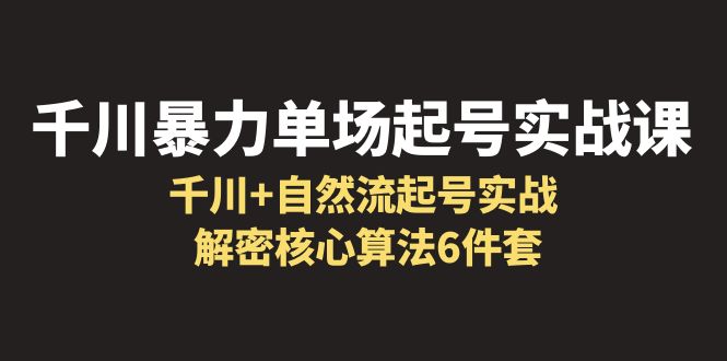（6317期）千川暴力单场·起号实战课：千川+自然流起号实战， 解密核心算法6件套-<a href=