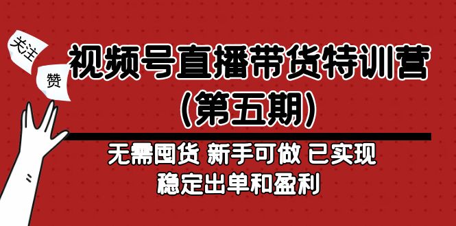 （4945期）视频号直播带货特训营（第五期）无需囤货 新手可做 已实现稳定出单和盈利-<a href=