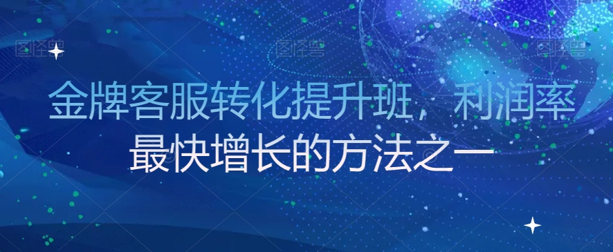 金牌客服转化提升班，利润率最快增长的方法之一-<a href=