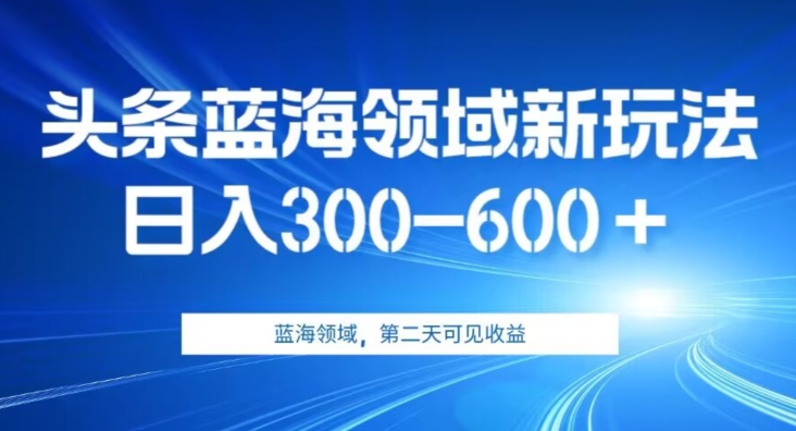 AI头条野路子蓝海领域新玩法2.0，日入300-600＋，附保姆级教程【揭秘】-<a href=