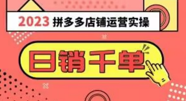 2023拼多多运营实操，每天30分钟日销1000＋，爆款选品技巧大全（10节课）-<a href=