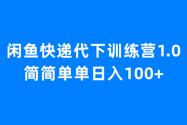 （6653期）闲鱼快递代下训练营1.0，简简单单日入100+-<a href=