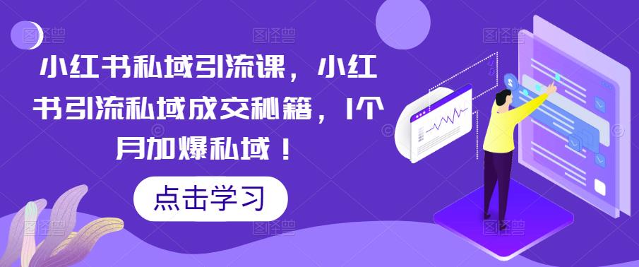 （5352期）小红书私域引流课，小红书引流私域成交秘籍，1个月加爆私域！-<a href=
