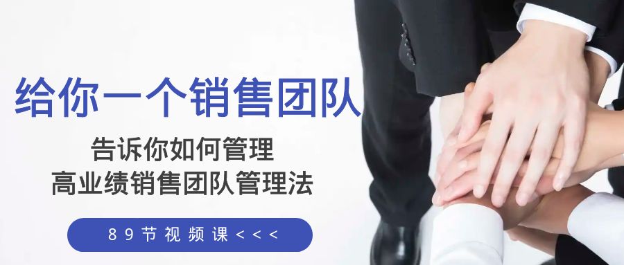 （8169期）给你 一个销售团队，告诉你如何管理，高业绩销售团队管理法（89节课）-<a href=