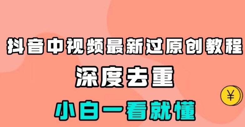 抖音中视频最新过原创教程，深度去重，小白一看就懂【揭秘】-<a href=