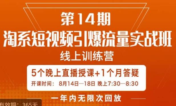 南掌柜·淘系短视频引爆流量实战班，​短视频是一个没有天花板的流量入口-<a href=