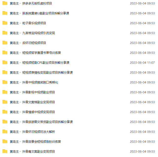 （6056期）黄岛主副业多套热门项目合集：日入几十到几百不等（完整教程+资料+素材）-<a href=