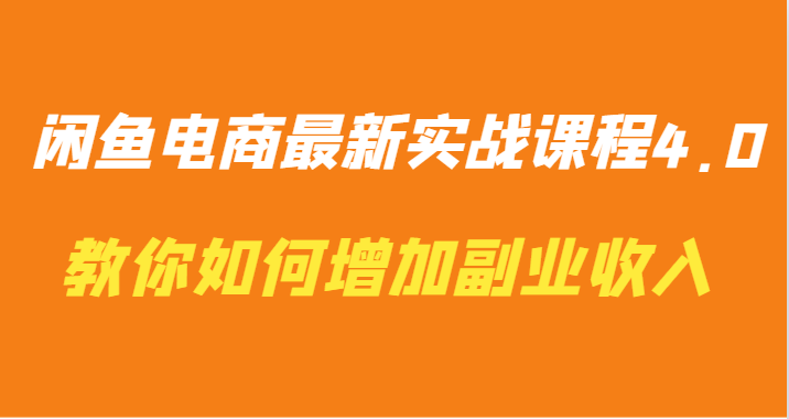 闲鱼电商最新实战课程4.0-教你如何快速增加副业收入-<a href=