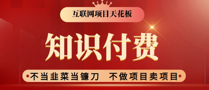 2024互联网项目天花板，新手小白也可以通过知识付费月入10W，实现财富自由-<a href=