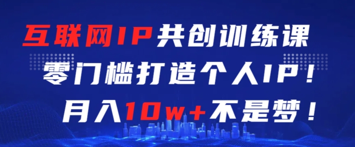 互联网IP共创训练课，零门槛零基础打造个人IP，月入10w+不是梦-<a href=
