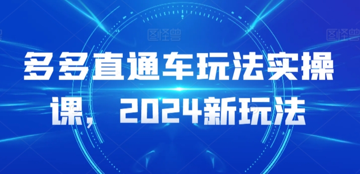 多多直通车玩法实操课，2024新玩法-<a href=