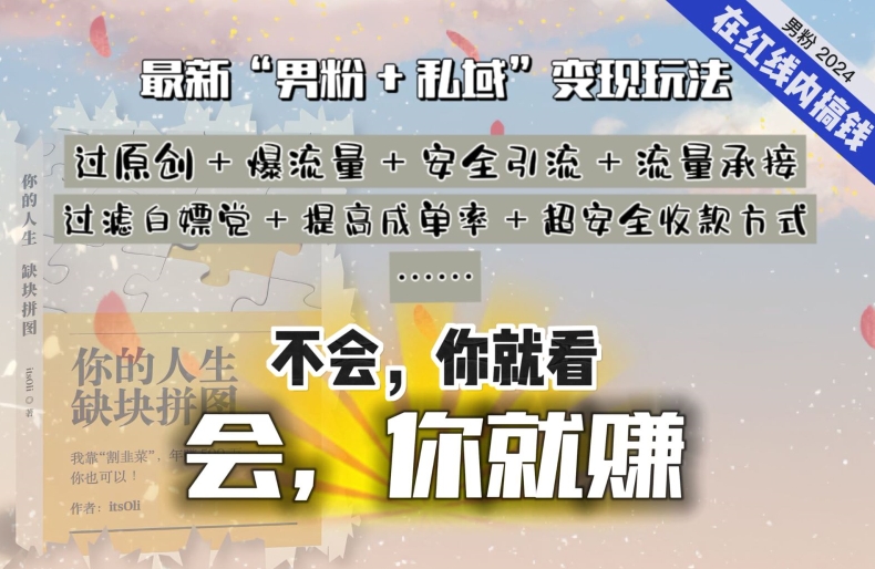 2024，“男粉+私域”还是最耐造、最赚、最轻松、最愉快的变现方式-<a href=