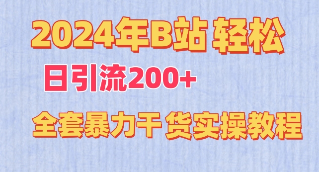 2024年B站轻松日引流200+的全套暴力干货实操教程-<a href=
