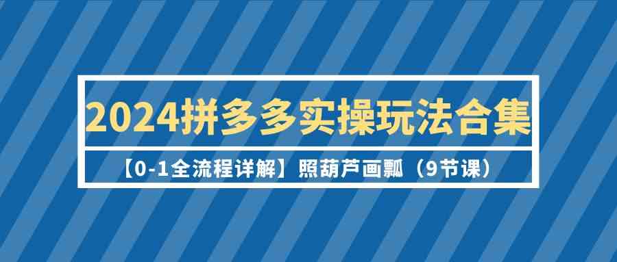 2024拼多多实操玩法合集【0-1全流程详解】照葫芦画瓢（9节课）-<a href=
