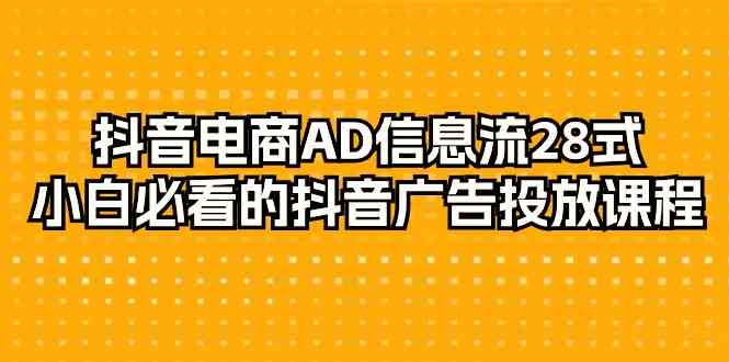 抖音电商AD信息流28式，小白必看的抖音广告投放课程（29节课）-<a href=