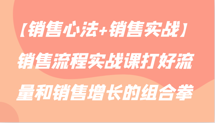 【销售心法+销售实战】销售流程实战课打好流量和销售增长的组合拳-<a href=