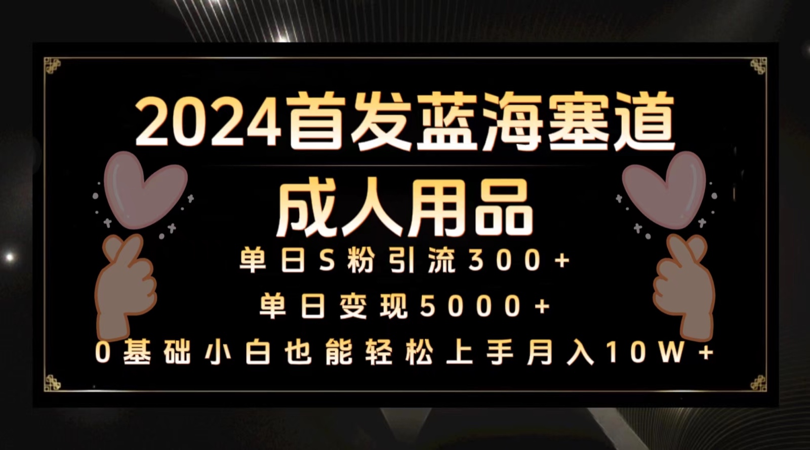 2024首发蓝海塞道成人用品，月入10W+保姆教程-<a href=