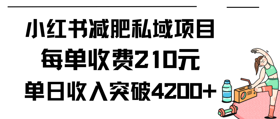 （9466期）小红书减肥私域项目每单收费210元单日成交20单，最高日入4200+-<a href=