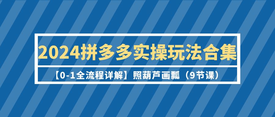 （9559期）2024拼多多实操玩法合集【0-1全流程详解】照葫芦画瓢（9节课）-<a href=