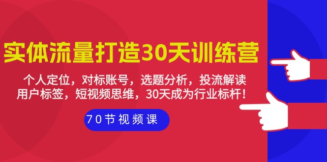 （9782期）实体-流量打造-30天训练营：个人定位，对标账号，选题分析，投流解读-70节-<a href=