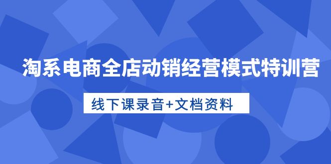 （10192期）淘系电商全店动销经营模式特训营，线下课录音+文档资料-<a href=