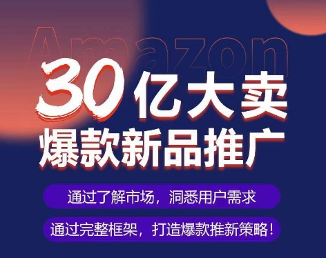 亚马逊·30亿大卖爆款新品推广，可复制、全程案例实操的爆款推新SOP-<a href=