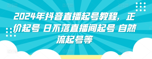 2024年抖音直播起号教程，正价起号 日不落直播间起号 自然流起号等-<a href=