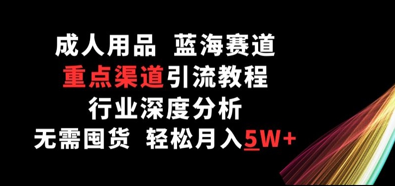成人用品，蓝海赛道，重点渠道引流教程，行业深度分析，无需囤货，轻松月入5W+-<a href=