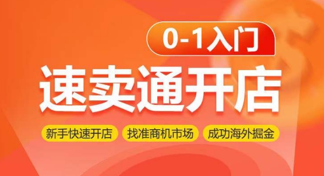 速卖通开店0-1入门，新手快速开店 找准商机市场 成功海外掘金-<a href=