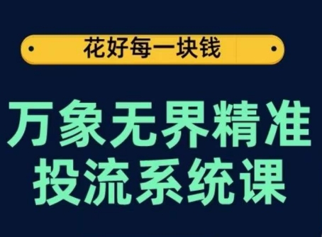 万象无界精准投流系统课，从关键词到推荐，从万象台到达摩盘，从底层原理到实操步骤-<a href=